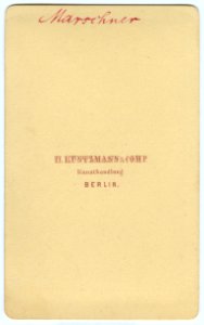 Heinrich Marschner Carte-de-Visite Kunsthandlung H. Kuntzmann & Comp Berlin 1860er. Back Site