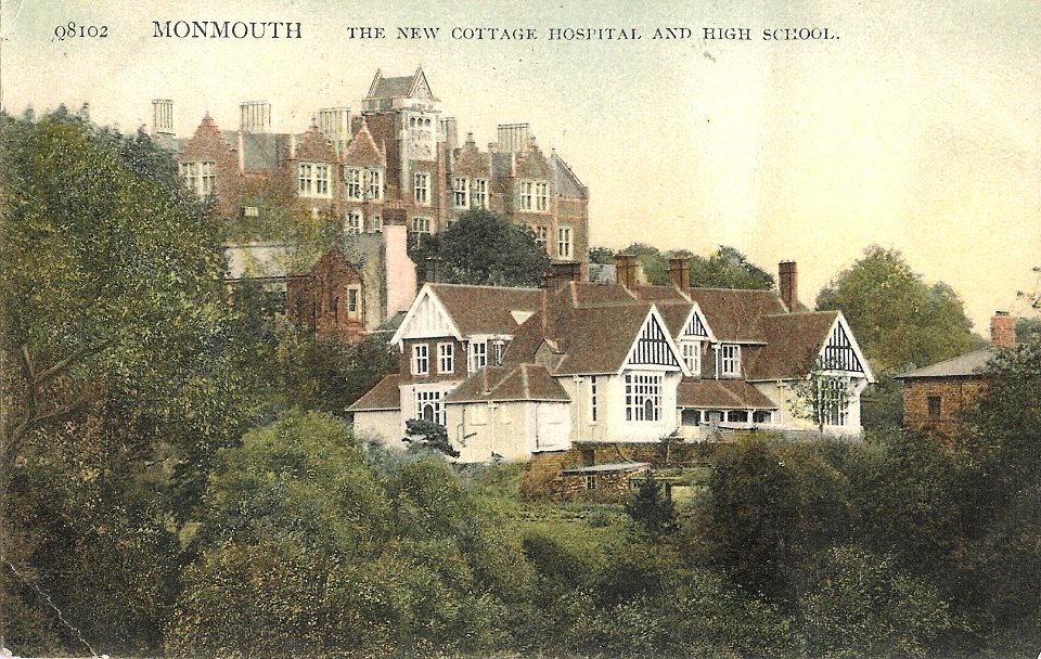 High School and Old Hospital Monmouth - 1909