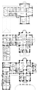Heilbronn Grundriss der Villa Rümelin Lerchenstr. Ecke Alexanderstr.Dachgeschoss, Obergeschoss und Erdgeschoss