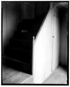 Historic American Buildings Survey L.C. Durette, Photographer November 1936 FIRST FLOOR STAIR HALL TOWARD BED ROOM No. 1 - John Cram Farmstead, Hampton Falls, Rockingham County, HABS NH,8-HAMTOF,1-5