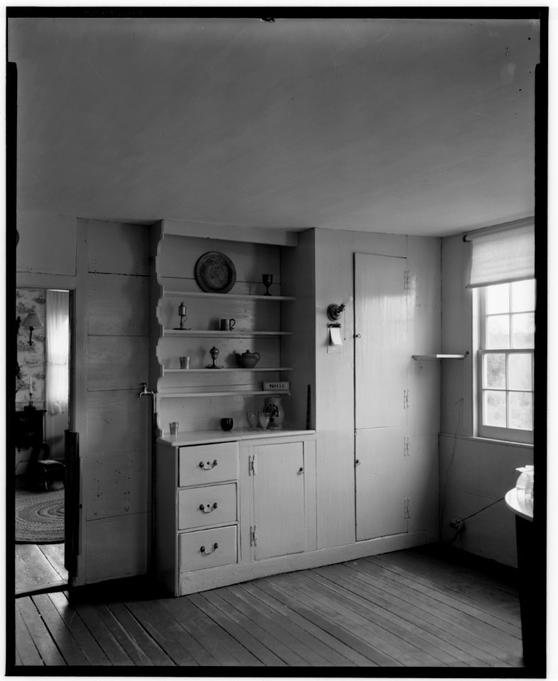 Historical American Buildings Survey L. C. Durette, Photographer Oct. 2, 1936 DRESSER IN KITCHEN - Amos Seavey House, Beach Boulevard, Rye, Rockingham County, NH HABS NH,8-RY,1-12