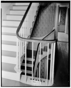 Historical American Buildings Survey L. C. Durette, Photographer April 1, 1936 DETAIL PF STAIRS-2nd FLOOR - Governor Levi Woodbury House, Woodbury Avenue and Boyd Road, HABS NH,8-PORT,123-11