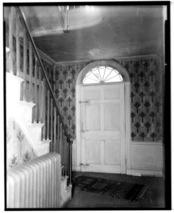 Historical American Buildings Survey L. C. Durette, Photographer April 25, 1936 REAR STAIR HALL 1st FLOOR - Captain Barnes House, 218 Islington Street, Portsmouth, Rockingham HABS NH,8-PORT,124-9