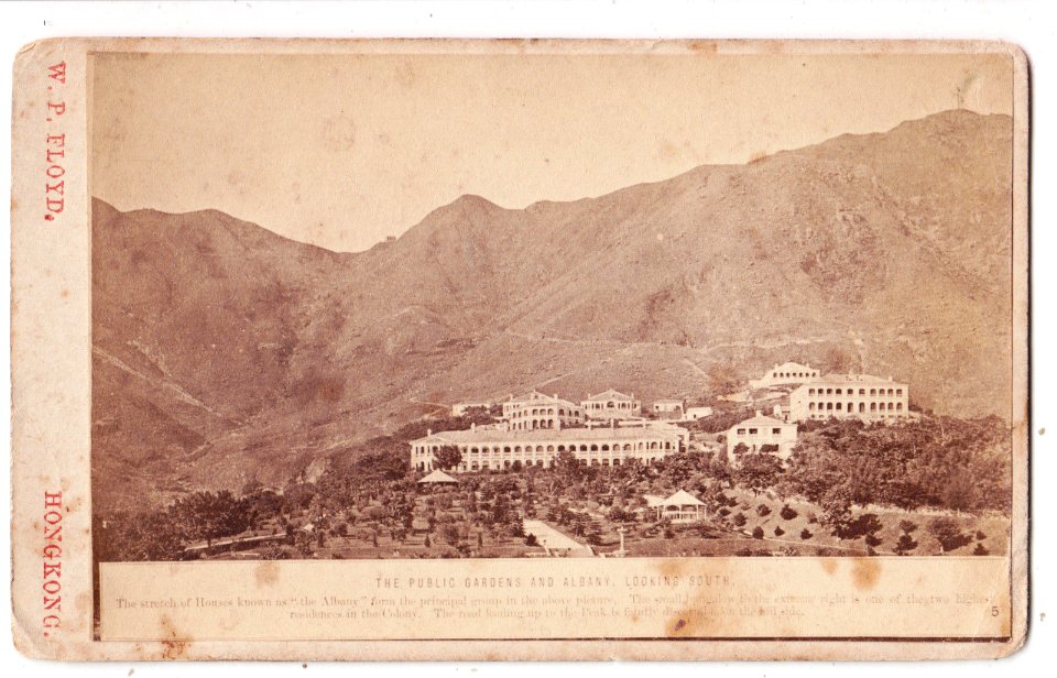 Hong Kong CDV-The Public Gardens and Albany, looking South by W.P. Floyd