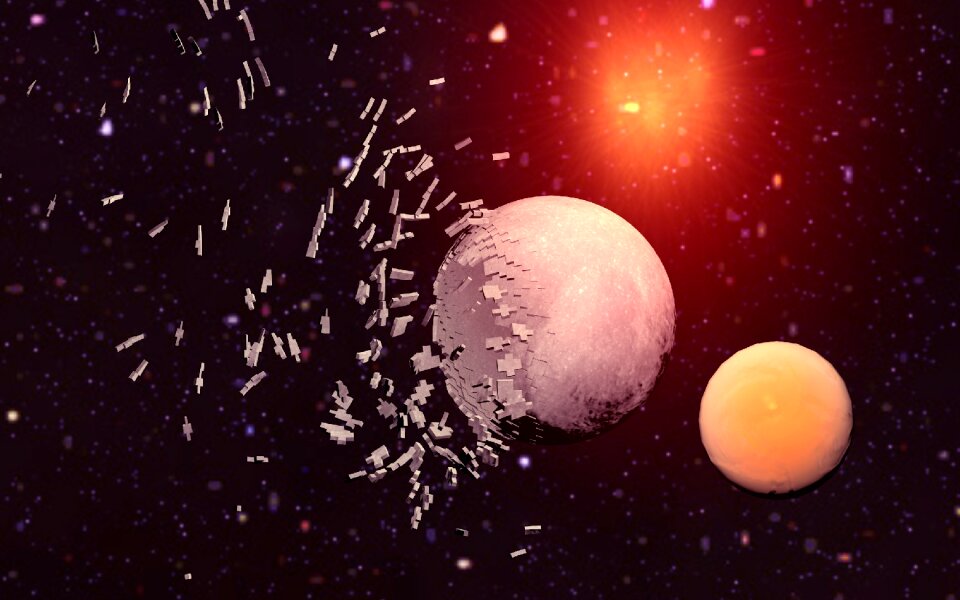 Planet background explosion