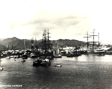 Honolulu Harbor in 1881 photo