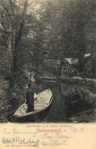 Hinterhermsdorf, Sachsen - Bootstation an der oberen Schleuse (Zeno Ansichtskarten)