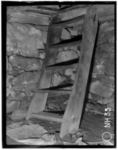 Historical American Buildings Survey L. C. Durette, Photographer STEPS TO KITCHEN CELLAR LEAN-TO - Colonel Paul Wentworth House, Dover Street (moved to MA, Dover), Dover, HABS NH,9-SALFA,1-36