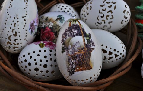 Easter eggs handicraft ornaments photo