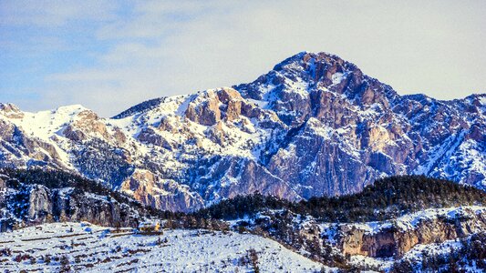 Mountain panoramic image cold photo