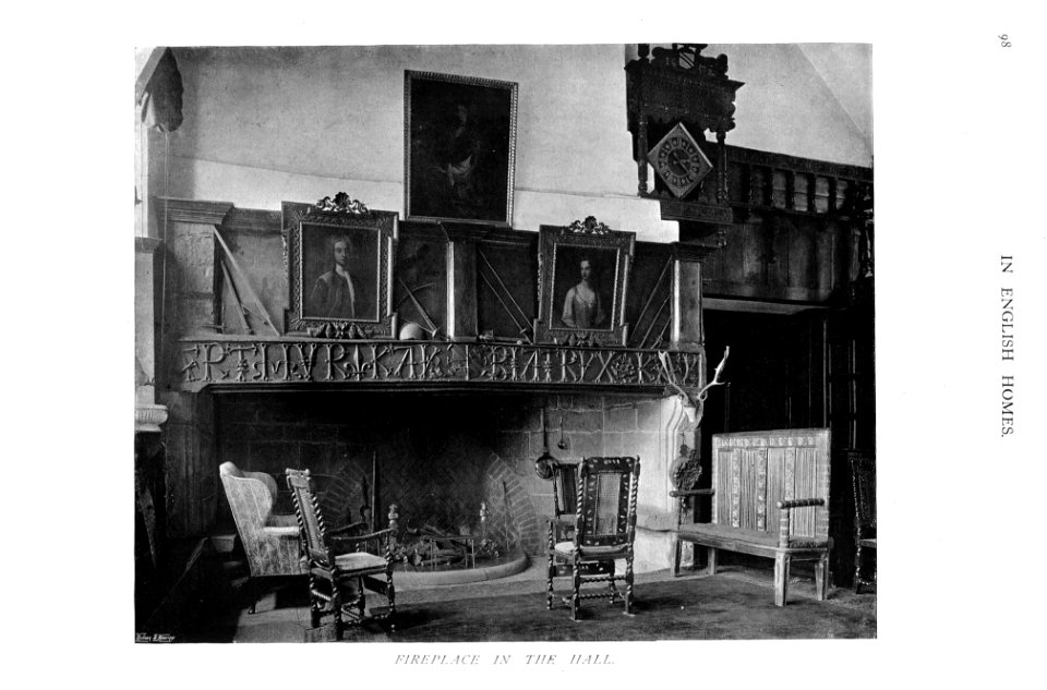 In English Homes Vol 2 Woodsome Hall Yorkshire fireplace in the hall 31295007279283 0133
