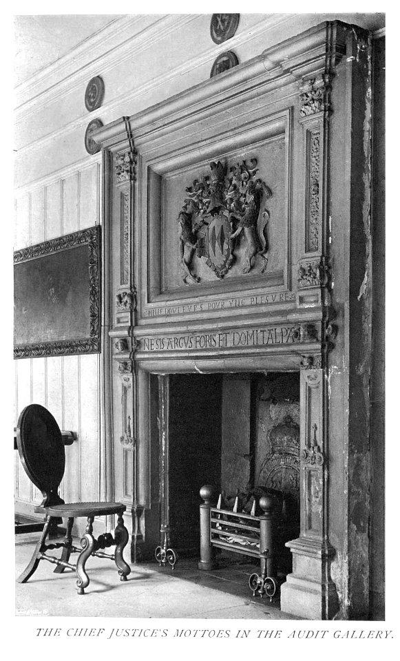 In English Homes Vol 3 Boughton House Northamptonshire the chief justice's mottoes in the audit gallery 31295005735708 0217
