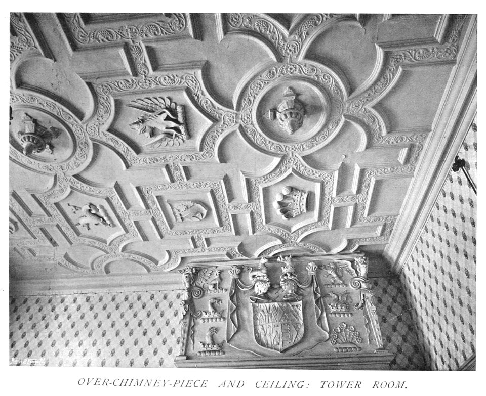 In English Homes Vol 3 Deene Park Northamptonshire over chimney piece and ceiling tower room 31295005735708 0090