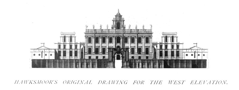 In English Homes Vol 3 Easton Neston Northamptonshire Hawksmoor's original drawing for the west elevation 31295005735708 0363