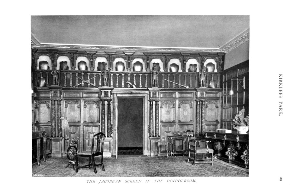 In English Homes Vol 3 Kirklees Park Yorkshire the jacobean screen in the dining room 31295005735708 0063
