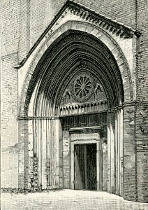 Imola porta della chiesa di San Domenico xilografia