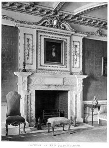 In English Homes Vol 3 Rainham Hall Norfolk chimney in red drawing room 31295005735708 0138