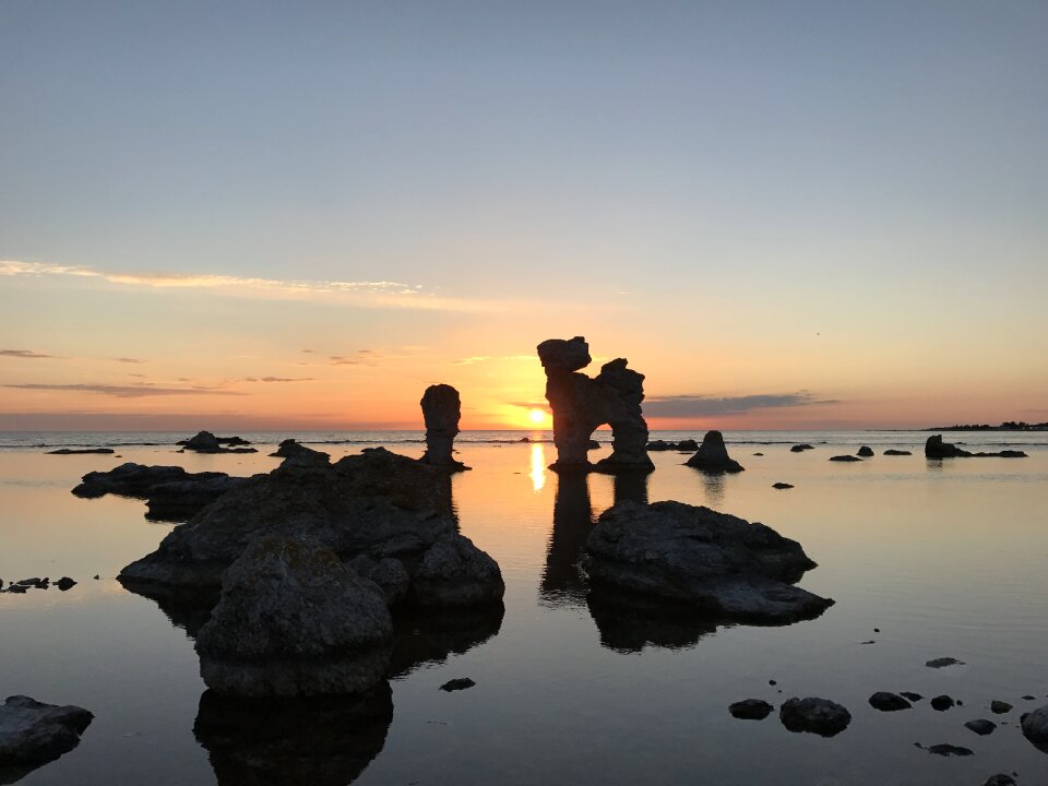 Old harbor gotland sunset