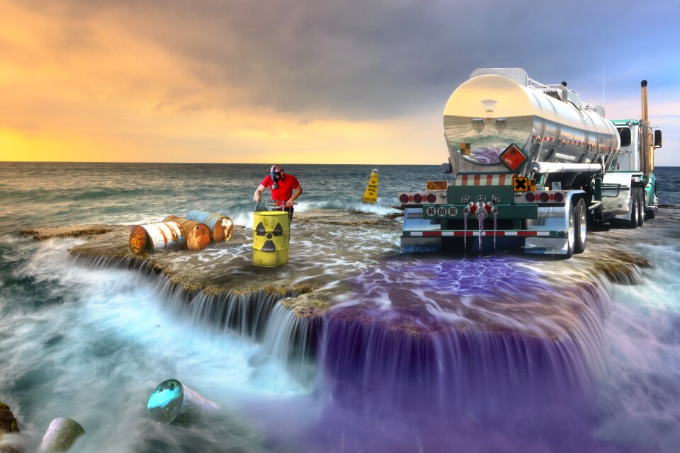Environment sea radioactive waste