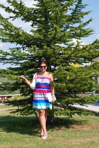 Lady posing green model