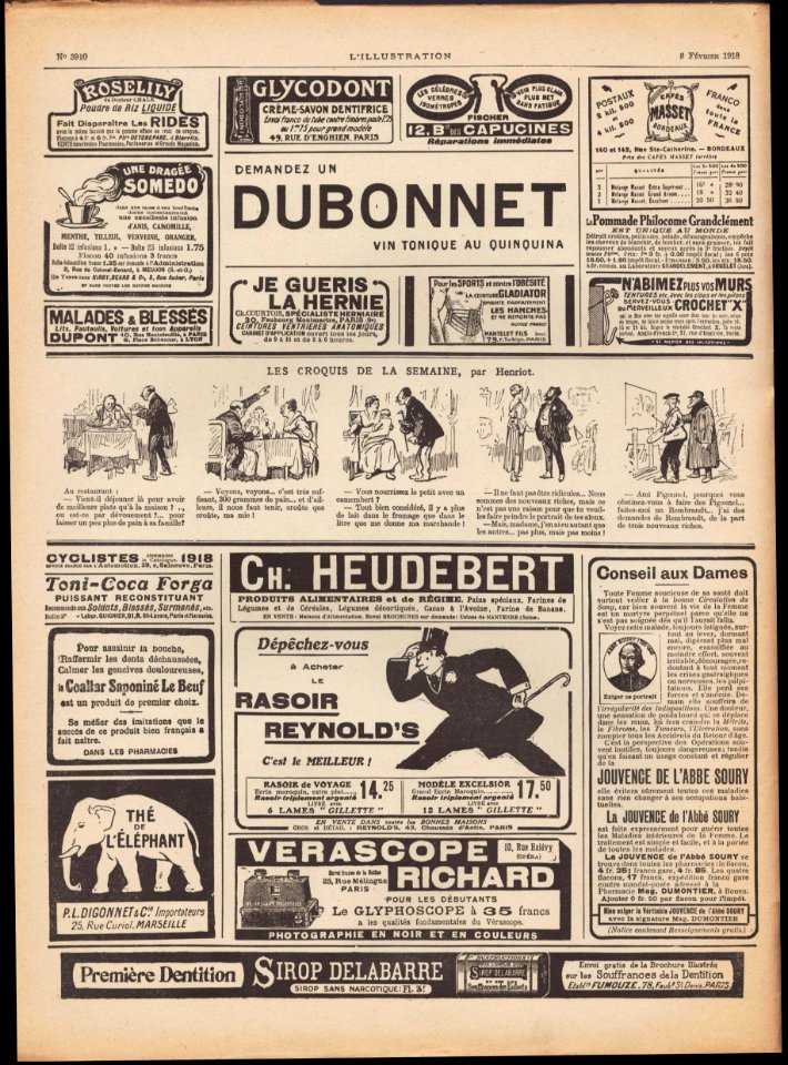 L'ILLUSTRATION No3910 9 Février 1918 Annonces