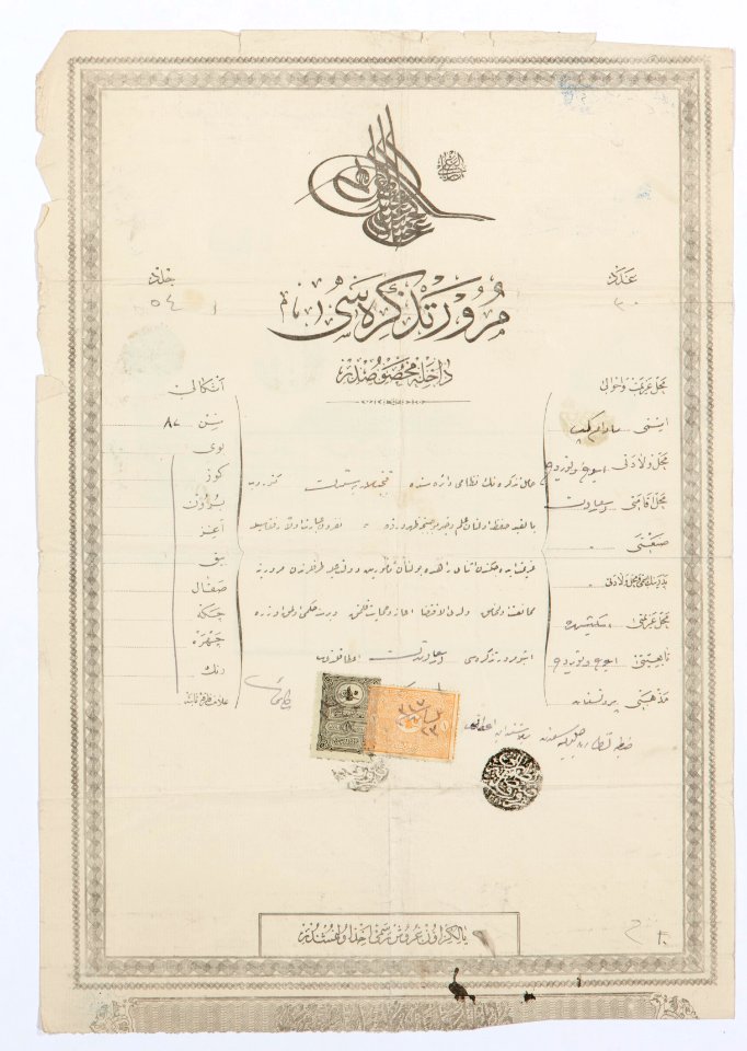 Johanna Kempes pass, Turkiet 1901 - Hallwylska museet - 102472