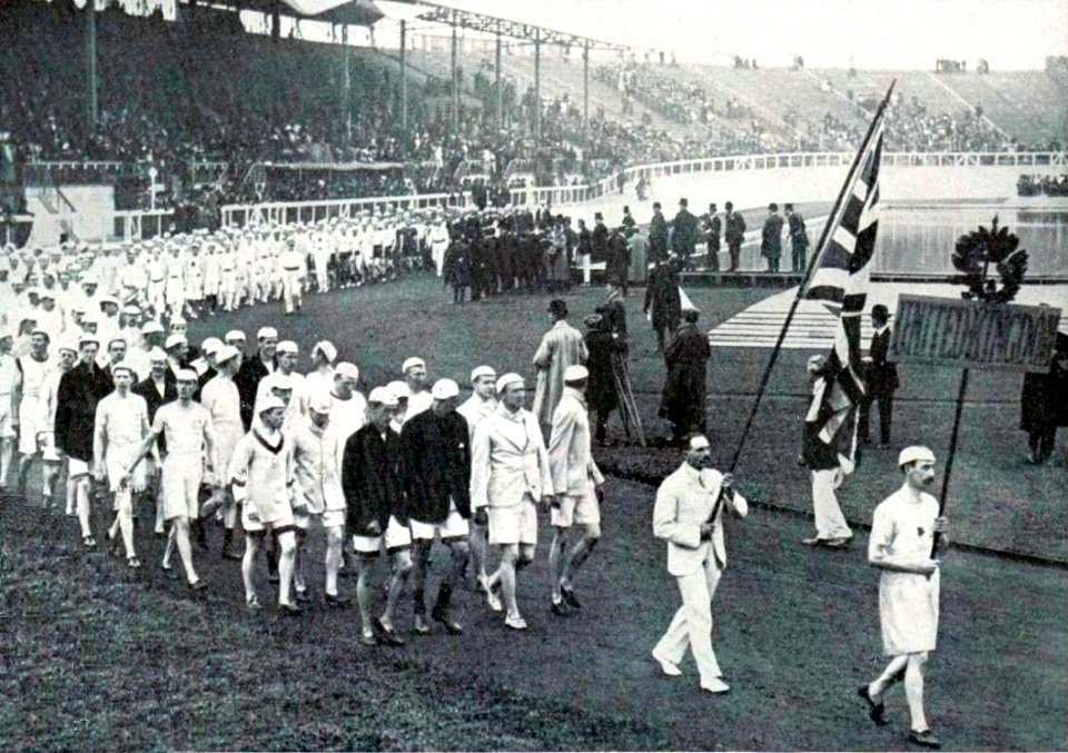 Jeux Olympiques de 1908, l'équipe du Royaume-Uni à la cérémonie d'ouverture