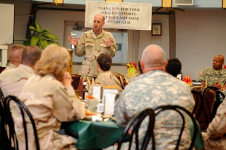 JTF GTMO COMMANDER addresses staff 110401-N-AT101-008 photo