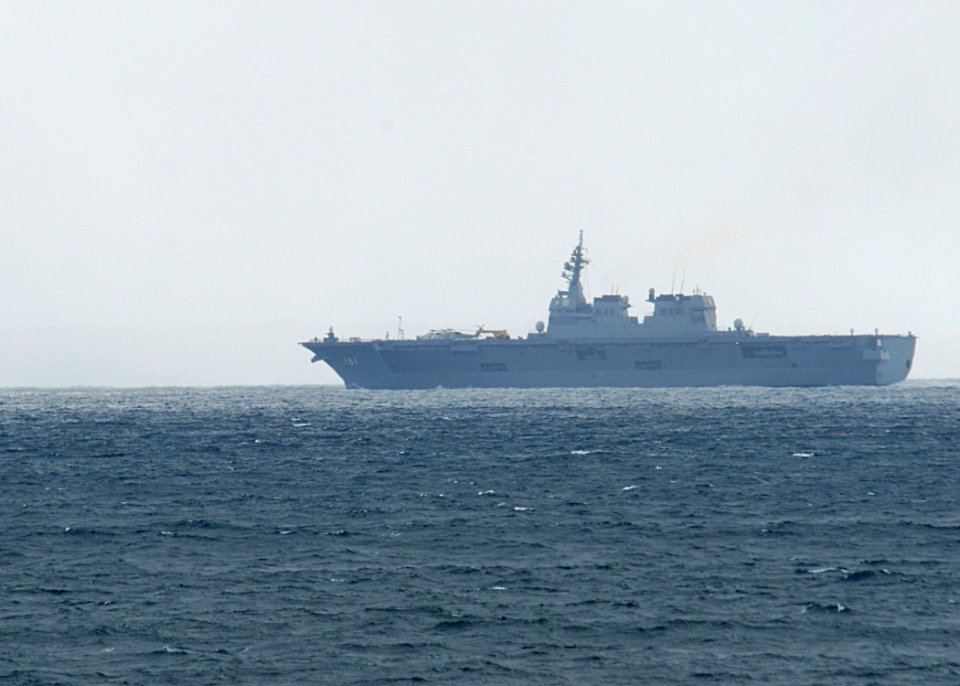 JS Hyūga off the coast of Kesennuma, -26 March 2011 a
