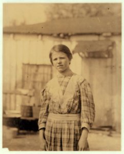Josie, 13 year old shucker, Shucks ten pots a day or more. Been working six years. Varn and Platt Canning Co. LOC nclc.01007 photo