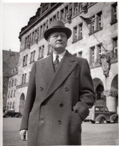Judge Robert M. Toms at the Palace of Justice, Nuremberg
