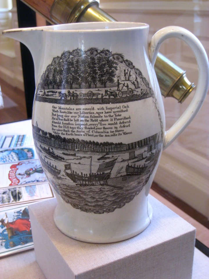 Jug depicting Salem, Massachusetts, c. 1805 - Old State House Museum, Boston, MA - IMG 6744