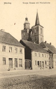 Jüterbog, Brandenburg - Große Straße mit Nikolaikirche (Zeno Ansichtskarten)