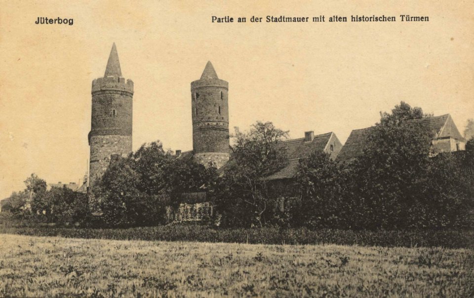 Jüterbog, Brandenburg - Stadtmauer mit alten historischen Türmen (Zeno Ansichtskarten)