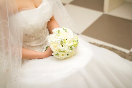 Wedding bouquet priest