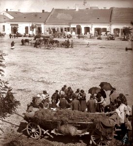 Jędrzejów. Rynek, północna pierzeja, 1914
