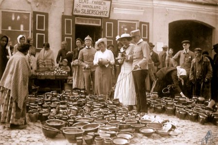 Jędrzejów. Rynek, południowa pierzeja 1915