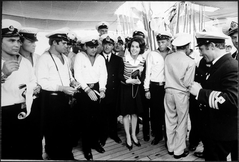 Julie Nixon Eisenhower visiting the Soviet ship U.S.S.R. Tovarich - NARA - 194451