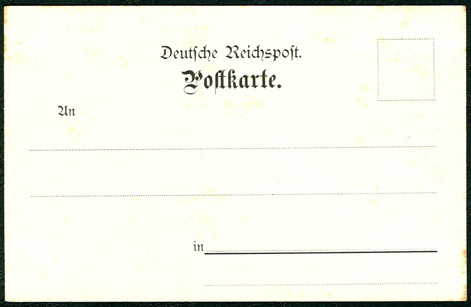 Karl F. Wunder PC Gruss aus Hannover. Schloßplatz mit Wache. Adressseite (ohne fortlaufende Nummerierung, ca. 1898) Deutsche Reichspost Postkarte sogenannte ungeteilte Rückseite