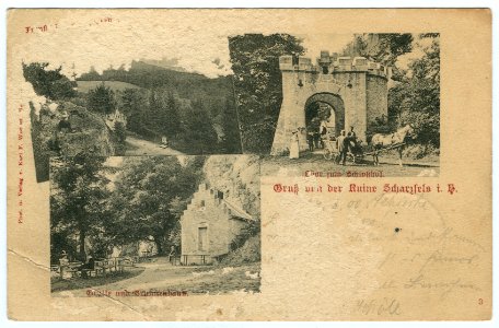 Karl F. Wunder PC 0003 Gruß von der Ruine Scharzfels i. H