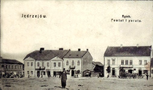 Jędrzejów. Rynek, wschodnia pierzeja, 1910