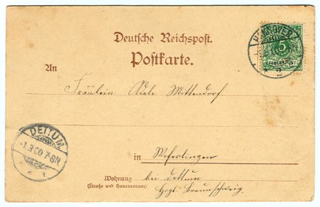 Karl F. Wunder PC 0563 Kaisertage in Hannover. Dekoration an der Humboldstraße. Back Side