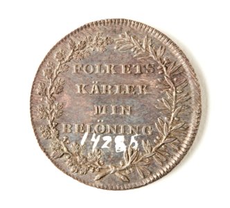 Kastpenning, 1818 - Skoklosters slott - 109359