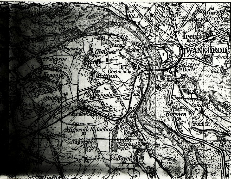 Karte der Umgebung um Iwangorod und Weichsel. (BildID 15590331)