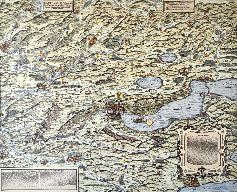 Karte des Zürcher Gebiets 1566 (Kantonskarte Jos Murer) - Zentralbibliothek 2011-08-22 15-18-20