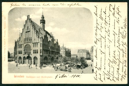 Karl F. Wunder PC 0643 Linden Rathaus und Marktplatz Bildseite