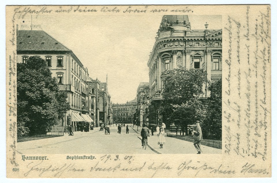 Karl F. Wunder PC 0698 Hannover. Sophienstraße
