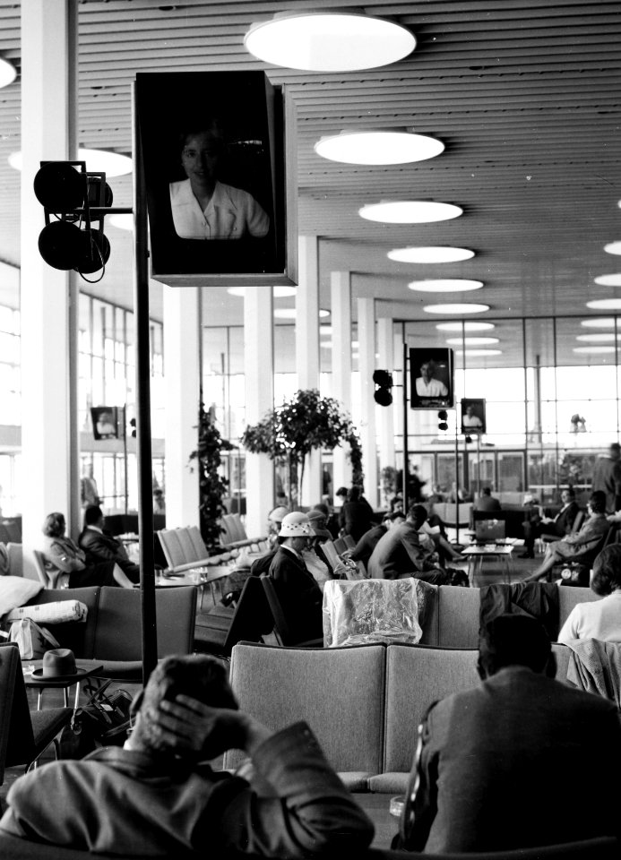 Kastrup Airport CPH, Copenhagen. Interior of terminal, depature hall. Departure announcements and information to passengers