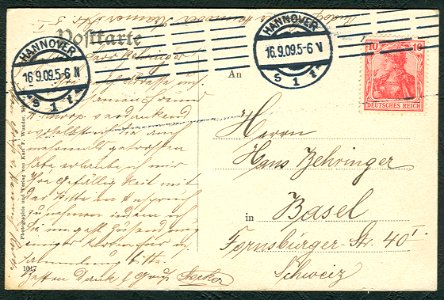 Karl F. Wunder PC 1017 Hannover. Am Steintor. Adressseite