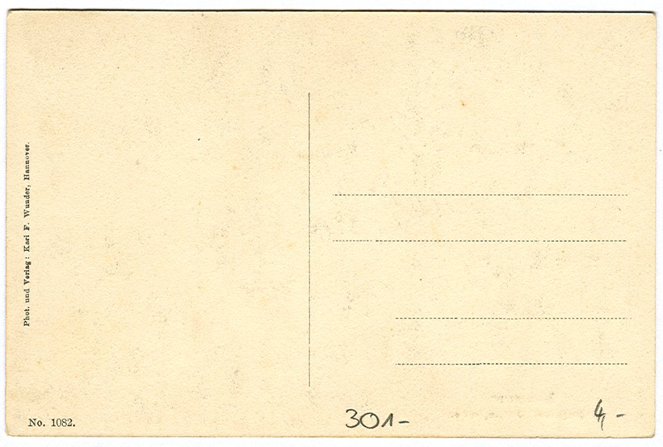 Karl F. Wunder PC 1082 Hannover. Leibnizhaus. Fliesenzimmer. Back Side